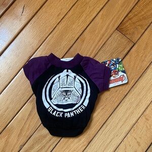 Black Panther dog Tee - Black & Deep Purple